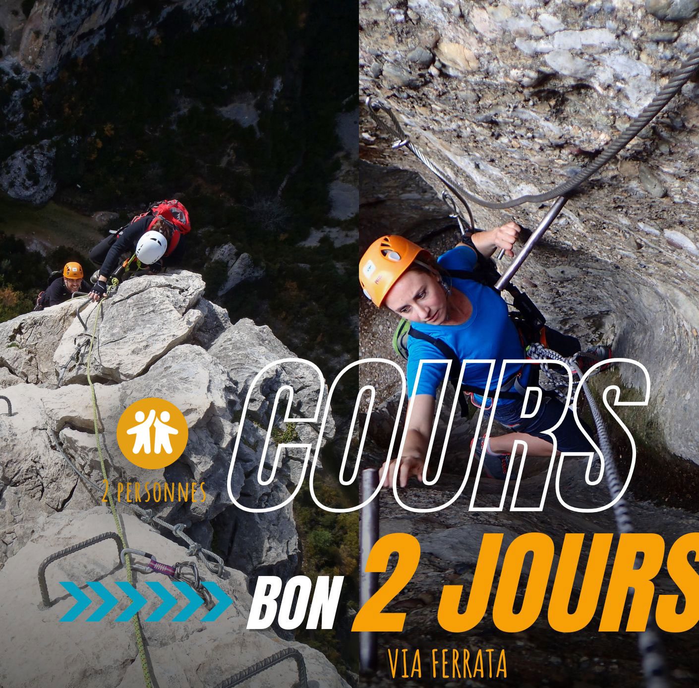 Cours de via ferrata de 2 jours pour deux personnes